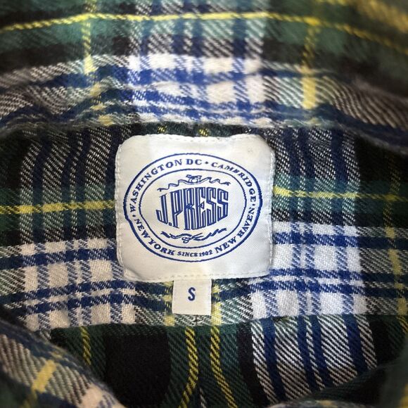 J Press Shirt Small Lightweight Madras Flannel Long Sleeve Mens - Picture 4 of 8